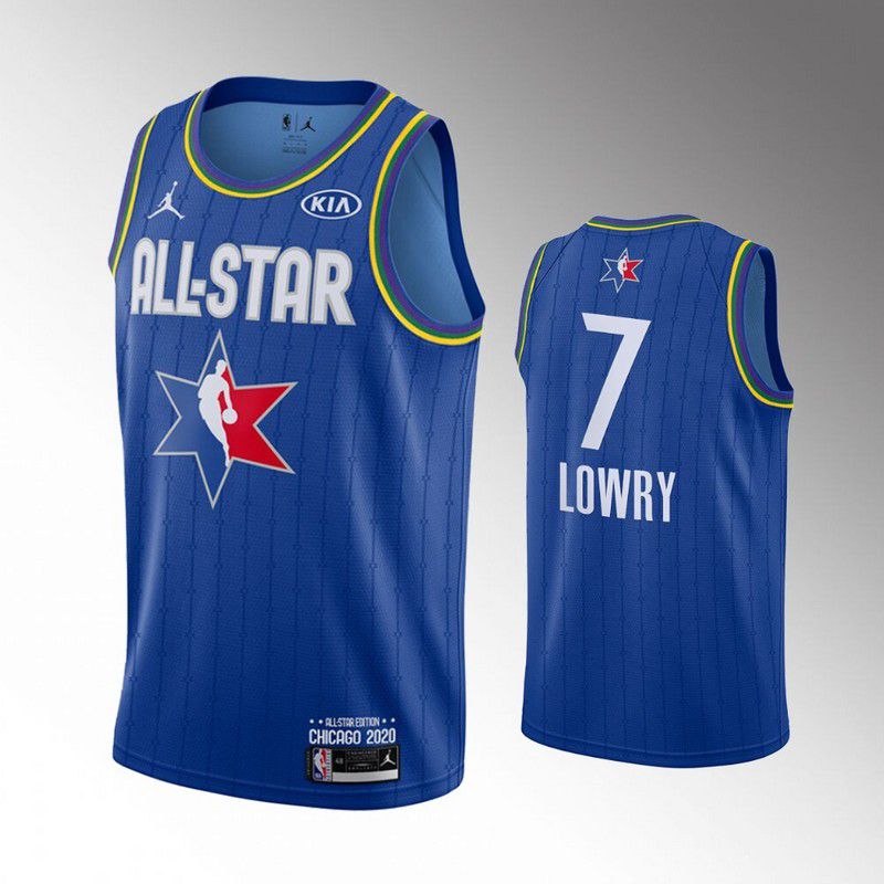 Men Toronto Raptors #7 Lowry Blue 2020 All Star NBA Jerseys
